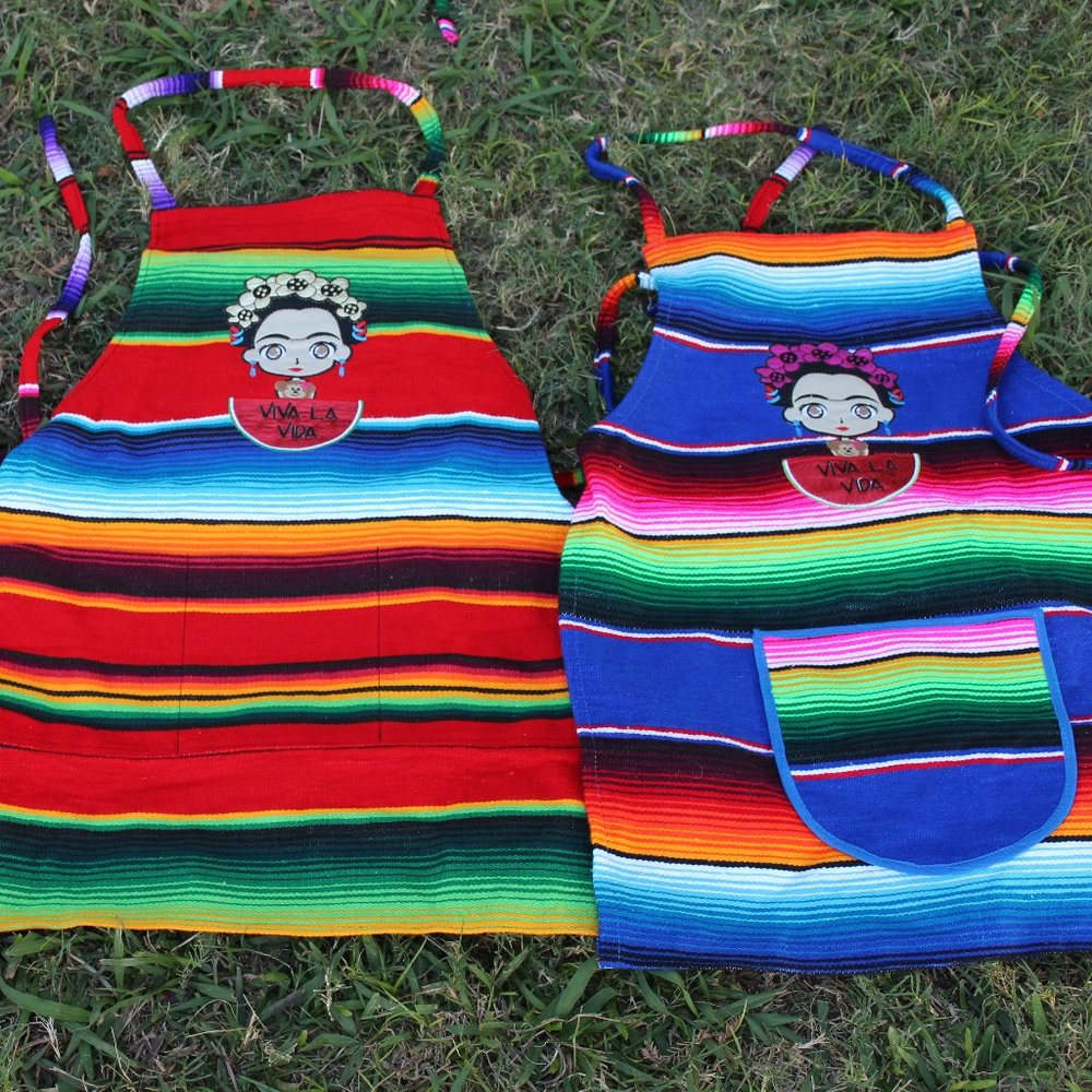 Mexican Loteria Sarape Frida Khalo 1 Apron 1Mandil Viva la Vida